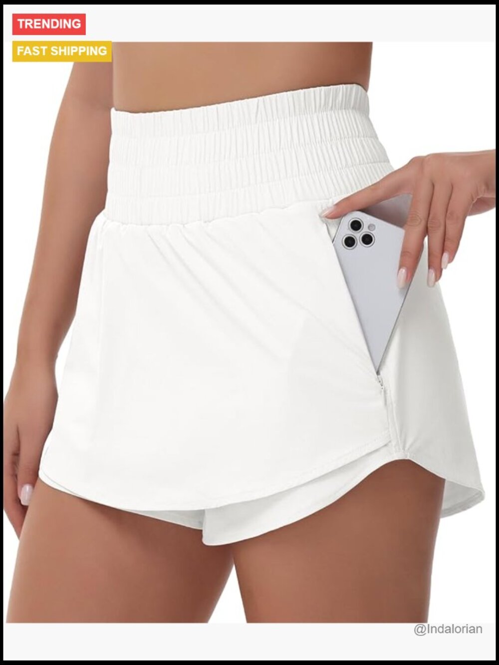 Athletic Shorts with Mesh Liner, Zip Pockets, Quick Dry Fabric